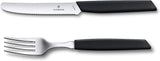 VICTORINOX Nowoczesny szwajcarski zestaw sztućców dla 6 osób 12-częściowy kuchnia Naty Shop czarny