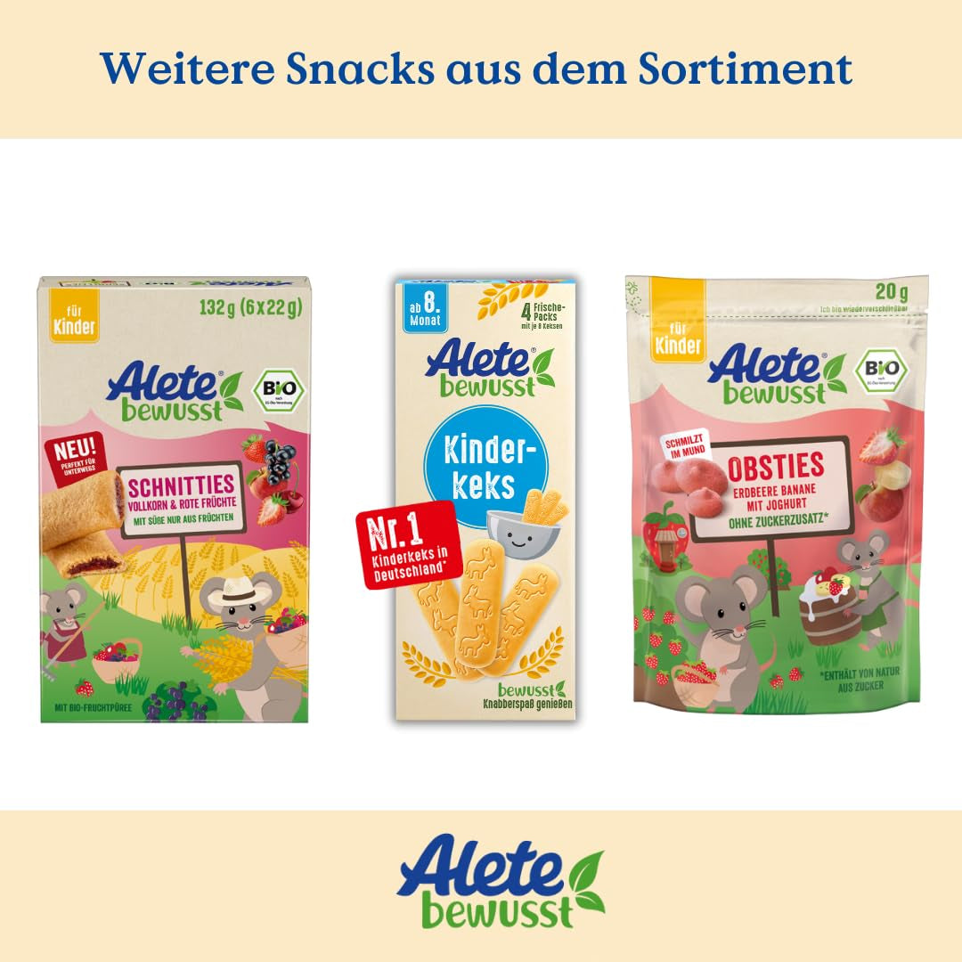Alete Organiczne placki w plasterkach z pełnymi ziarnami i jabłkiem 6 x 22 g