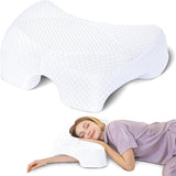 SAHEYER Poduszka do spania bocznego z ramieniem, ergonomiczna poduszka ortopedyczna, poduszka z pianki memory na szyję i ramiona, poduszka na szyję z ramionami o wielu kątach dla wielu pozycji spania (biała) Poduszki ortopedyczne na szyję Naty Shop biały