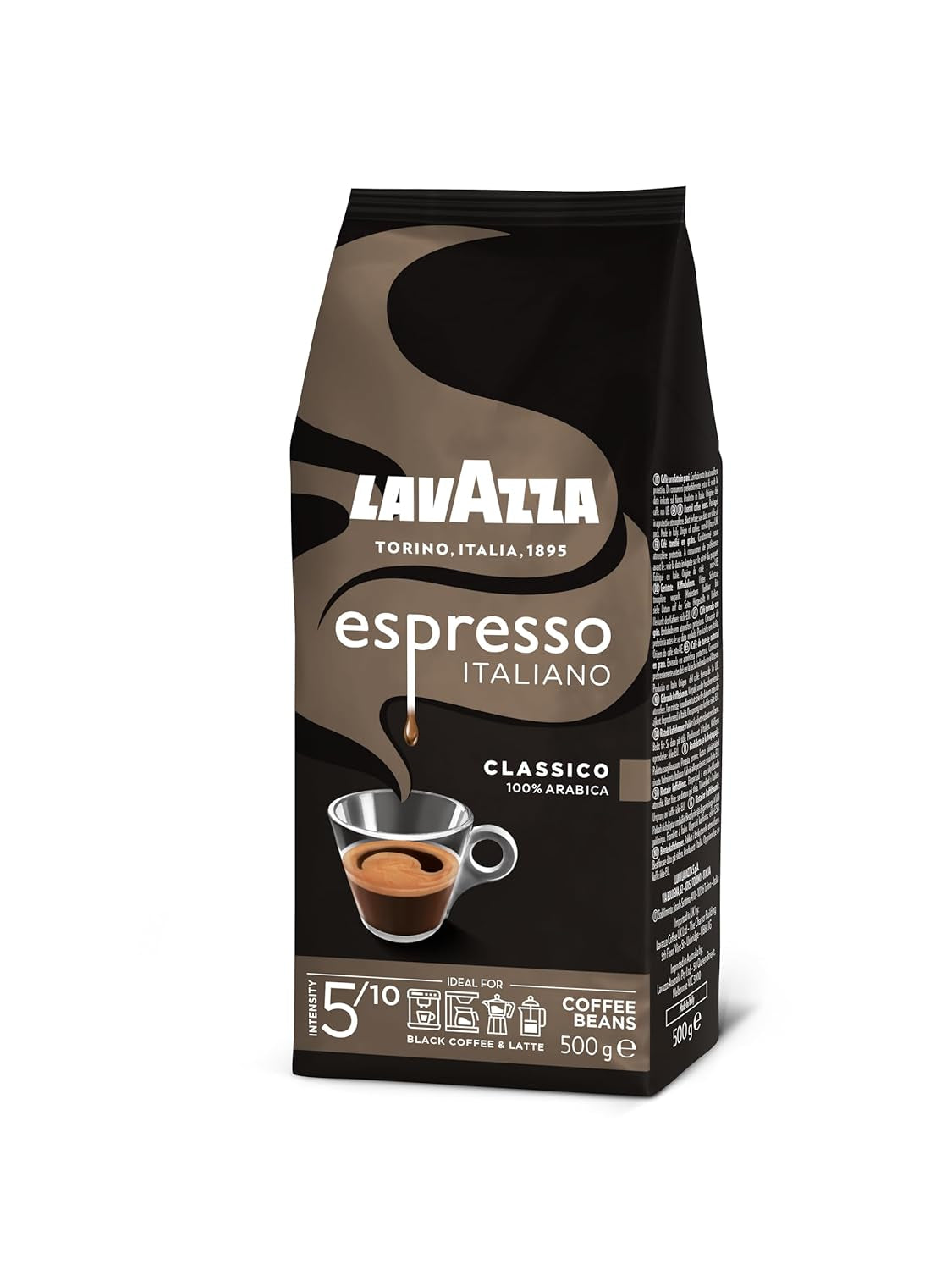Kawa ziarnista Lavazza Espresso Italiano, 100% Arabica Espresso, zbilansowana i aromatyczna, opakowanie 500g