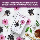 Nutra Tea Herbata z czarnego bzu i echinacei, Herbata na odporność i przeziębienie, Herbata wspomagająca odporność, Walka z przeziębieniem, 20 torebek na herbatę wielokrotnego użytku, Naturalna herbata ziołowa