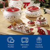 Villeroy & Boch — zestaw do sosów Toy's Delight, 4 szt., półmisek z miseczkami, zestaw misek na bożonarodzeniowy sos, dekoracja stołu z zabawkami, taca do serwowania, miski, świąteczna zastawa stołowa, porcelana Premium
