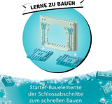 LEGO Disney Kraina Lodu Pałac Elsy, Zamek Królowej Lodu, lalka Księżniczka ELSA i Anna oraz 2 figurki zwierząt, świetny prezent dla 4-letnich dziewcząt i chłopców 43238 Zestawy do budowania Besuche den LEGO-Store