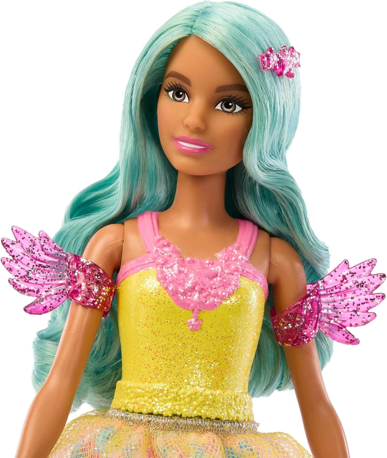 Barbie Ukryta Magia – lalka Teresa w stroju wróżki, falowanych włosach i grzebieniu do zabawy w fryzjerstwo, dla dzieci w wieku od 3 lat, HLC36