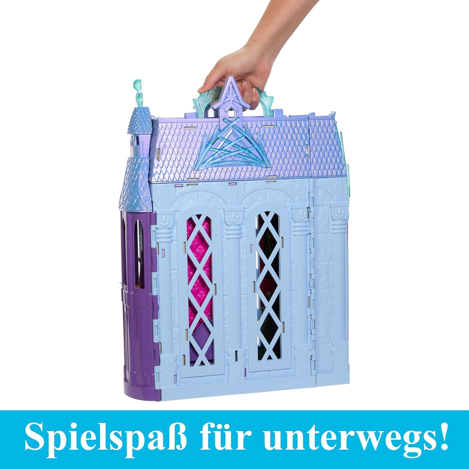 Mattel Disney Frozen - Domek dla lalek Castle Arendelle (60 cm+) z lalką Elsą, 4 place zabaw i 15 mebli i akcesoriów Disney Frozen II, HLW61