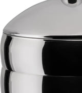 Alessi Kalistò 2 CB02 - Słoik kuchenny ze stali nierdzewnej 18/10 z aluminiową gałką, 114 cl, srebrny Pudełka do przechowywania żywności Naty Shop