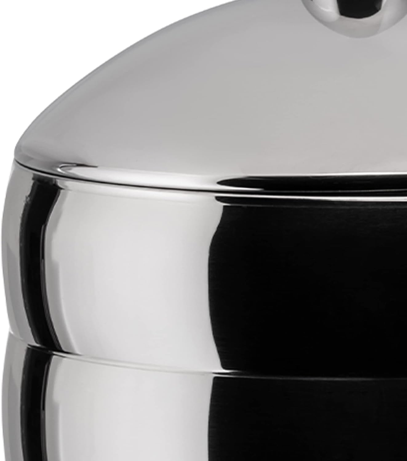 Alessi Kalistò 2 CB02 - Słoik kuchenny ze stali nierdzewnej 18/10 z aluminiową gałką, 114 cl, srebrny Pudełka do przechowywania żywności Naty Shop