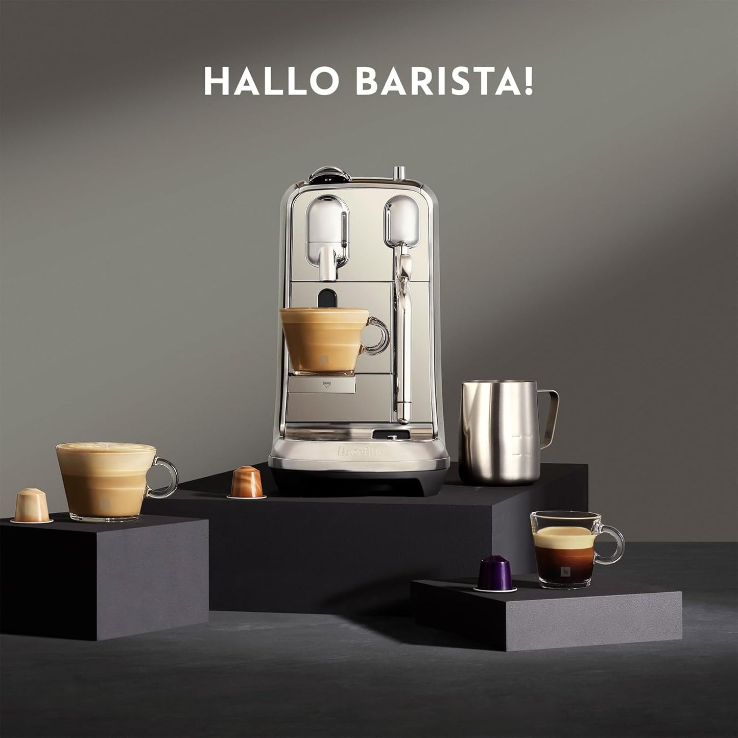Ekspres kapsułkowy Sage Nespresso SNE800BSS Creatista Plus, szczotkowana stal nierdzewna