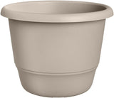 elho Amiga Round 47 - Doniczki do wnętrz i na zewnątrz - 100% plastiku pochodzącego z recyklingu - Ø 47,0 x wys. 35,3 cm - Beżowy/Beżowy Grzyb