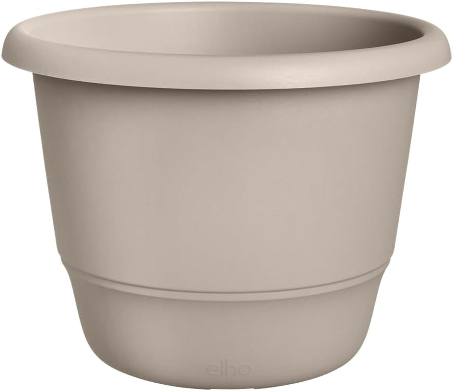 elho Amiga Round 30 - Doniczka do użytku wewnątrz i na zewnątrz - 100% plastiku pochodzącego z recyklingu - Ø 29,5 x wys. 20,2 cm - Beżowy/Beżowy Grzyb