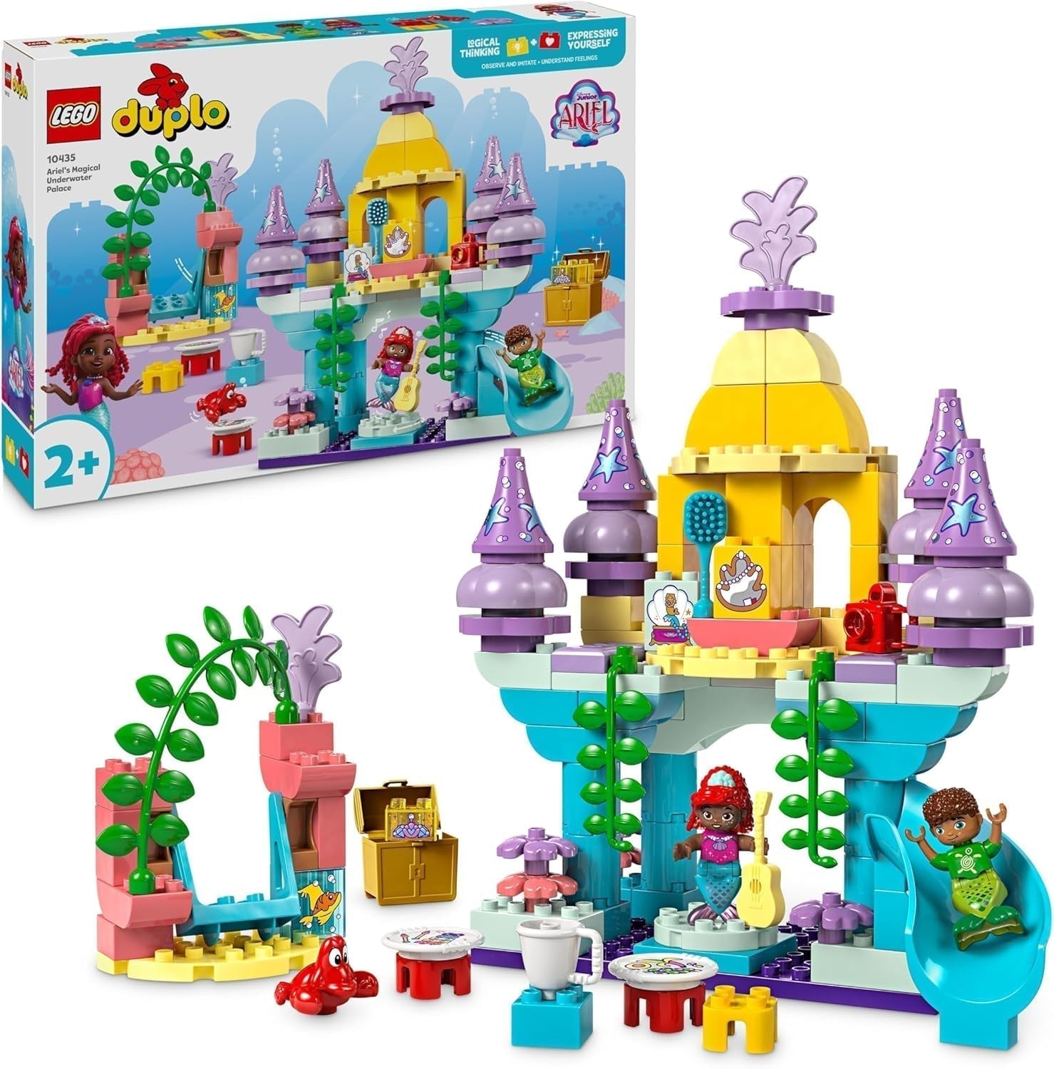 LEGO DUPLO | Disney Magiczny Podwodny Pałac Ariel, zabawka edukacyjna dla syreny Ariel, podwodny zamek dla dzieci powyżej 2 roku życia 10435 Zestawy do budowania Besuche den LEGO-Store Domyślny tytuł