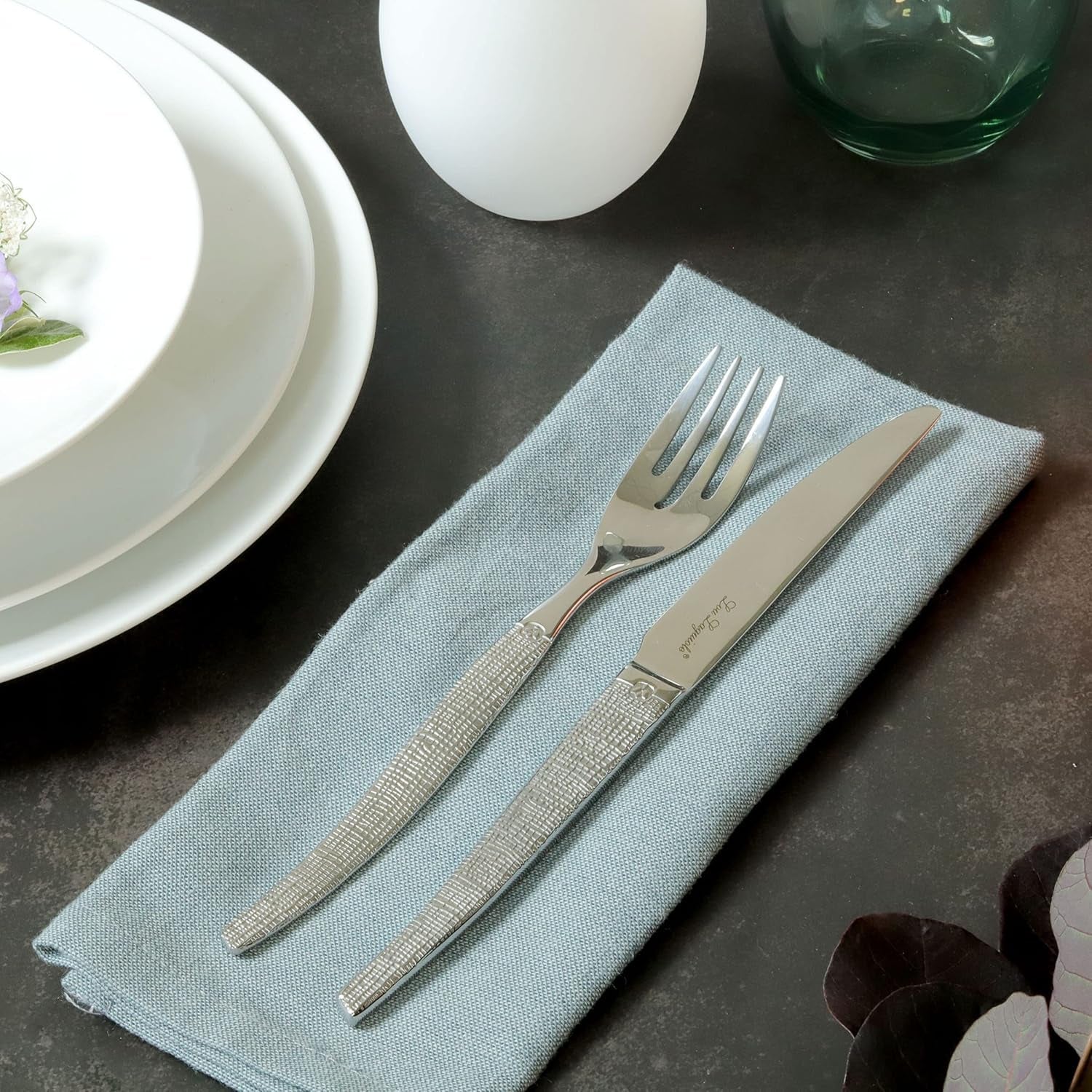 Sztućce JET z błyszczącym wzorem, wyjątkowy zestaw sztućców, 30 sztuk Naty Shop Kitchen