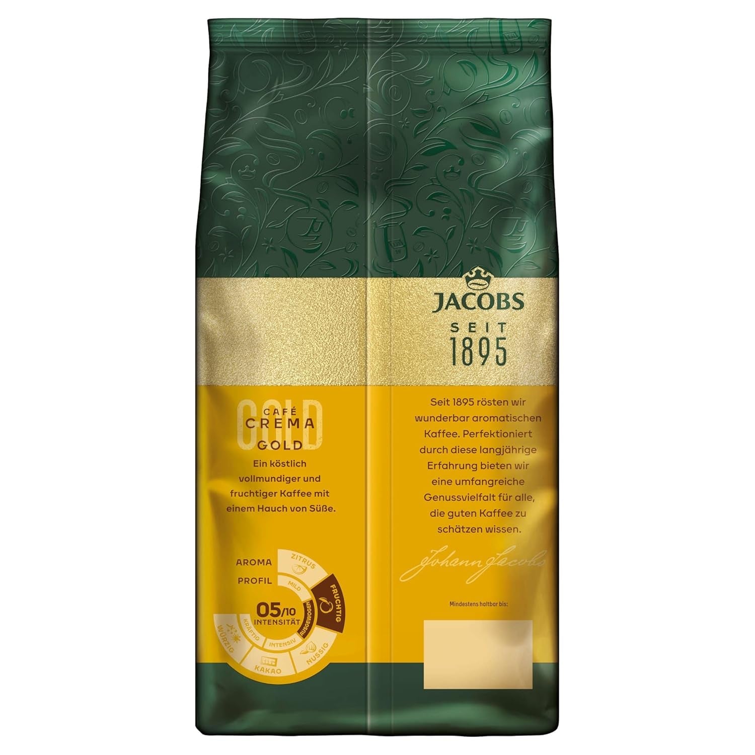 Jacobs Expert Roast Cafe Crema Gold, Kawa w całych ziarnach (4 x 1 kg)
