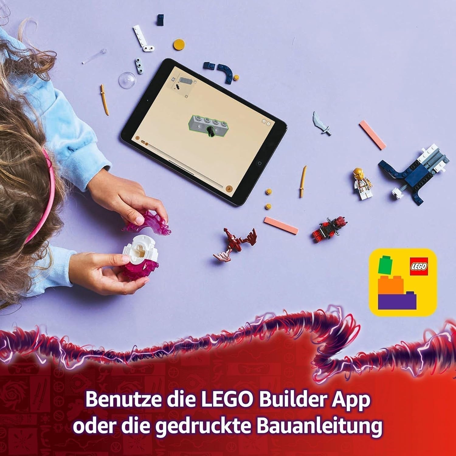 LEGO NINJAGO Smok Sory Spinjitzu Spinner — zabawka Ninja z 2 minifigurkami — mały zestaw do zabawy dla dzieci — pomysł na prezent dla chłopców i dziewcząt w wieku 6 lat 71824 Zestawy do budowania Besuche den LEGO-Store