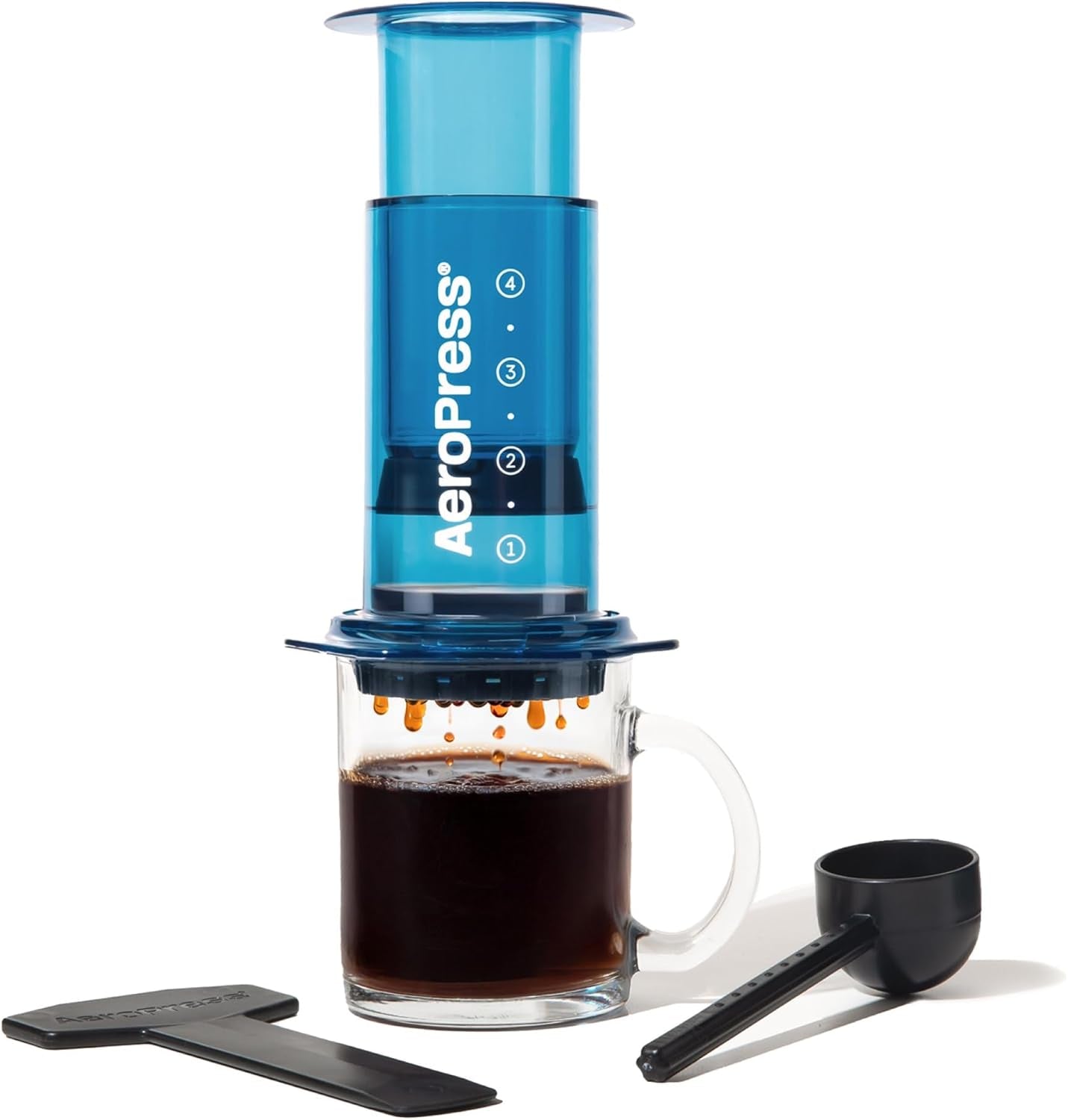 Oryginalny ekspres do kawy i espresso AeroPress, Przenośny ekspres do kawy na poziomie baristy z komorą, tłokiem i filtrami, Szybki ekspres do kawy i espresso