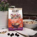 Allos Hof Granola z jagodami | Organiczne musli | Musli z jagodami | Chrupiące musli | Płatki śniadaniowe | Opakowanie 6 sztuk (6 x 300g), 1 sztuka (opakowanie 6 sztuk)