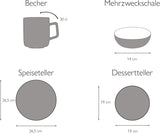 CreaTable, 22582, seria SAMBA, 16-częściowy zestaw naczyń obiadowych dla 4 osób, serwis porcelany Combo, można myć w zmywarce i używać w kuchence mikrofalowej, jakość produkcji