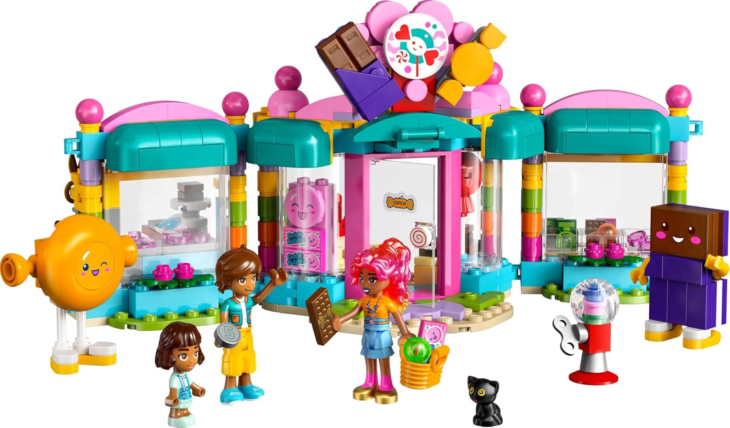 LEGO Friends Sklep w Heartlake Zestaw do zabawy dla dziewczynek od 6. roku życia Odgrywanie ról z 2 minilaleczkami, mikrolalką i zabawką dla kota 42649 Zestawy do budowania Besuche den LEGO-Store