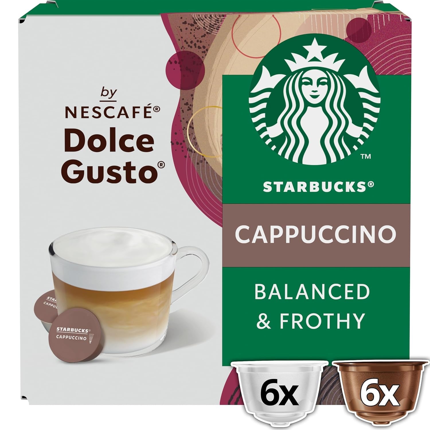 STARBUCKS Cappuccino marki Nescafé Dolce Gusto Kaffeekapseln 6 x 12 (72 Kapseln)