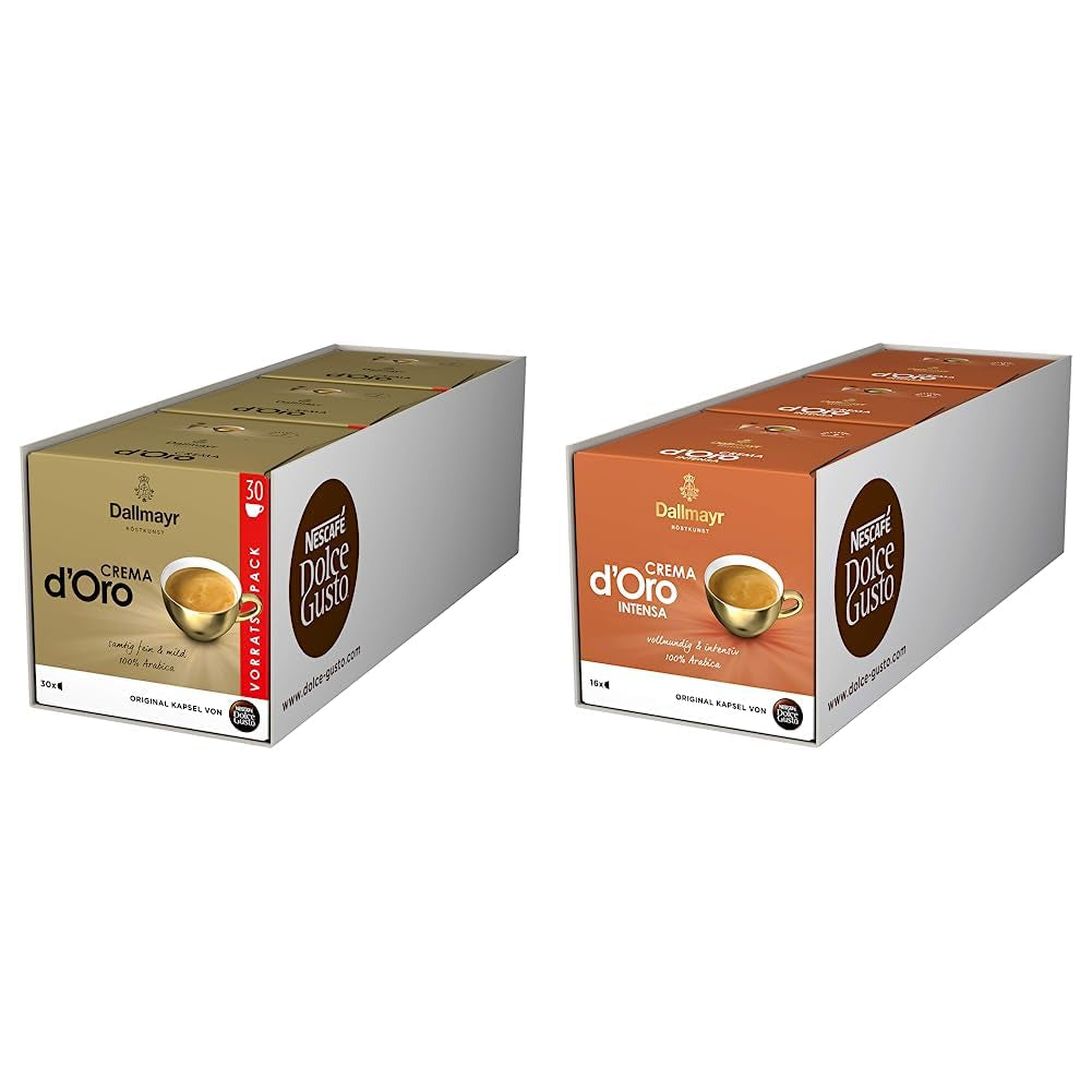Dallmayr Crema d’Oro, XXL-Vorratsbox i Dallmayr Crema d’Oro intensa (48 Kaffeekapseln, Intensität 9 z 12, 100% Arabica-Bohnen), 3-pak (3x16 Kapseln)