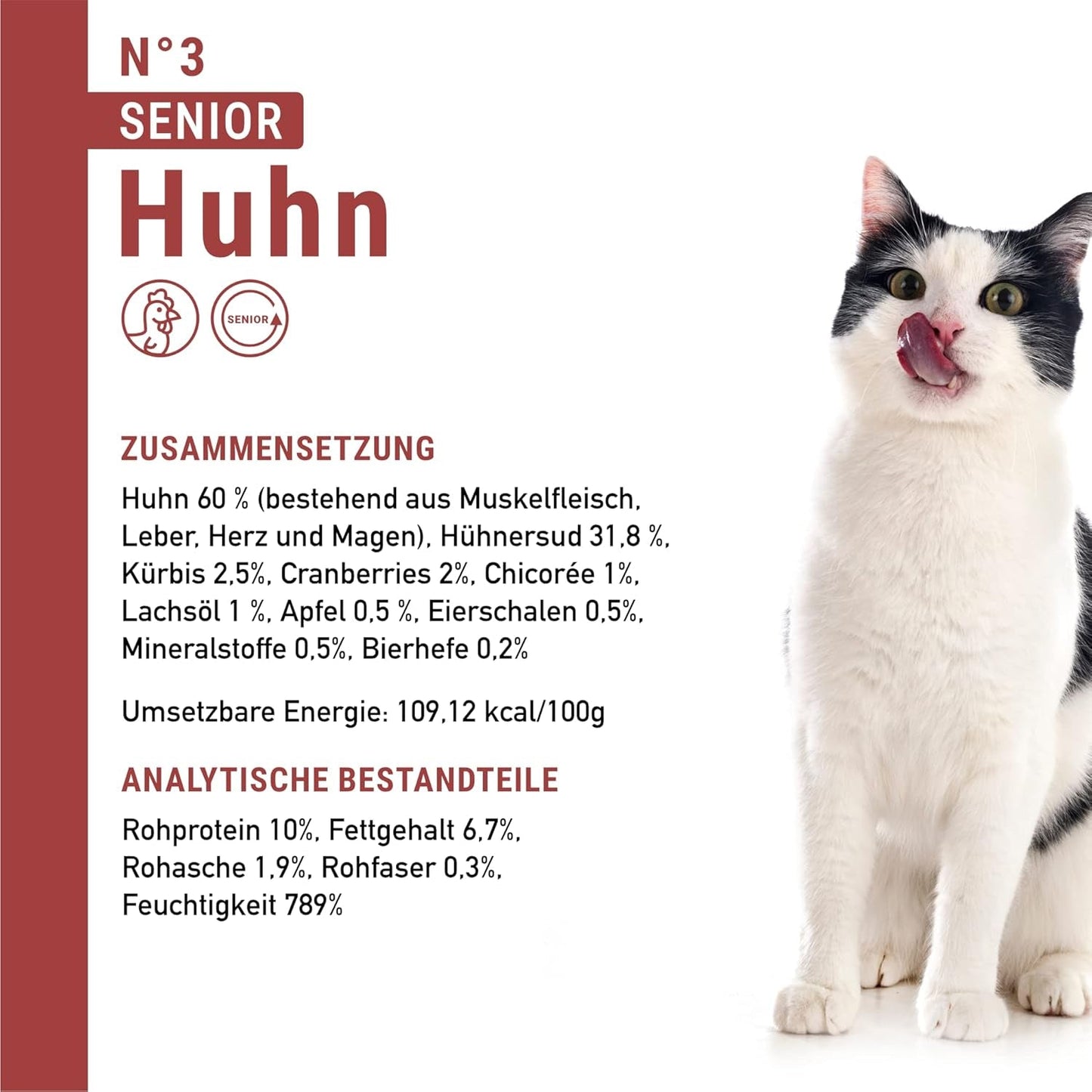 catz finefood Senior Collection Katzenfutter nass - Premium Nassfutter für Ihre Senior Katze - getreidefrei, ohne Zucker, hoher Fleischanteil, Witaminy i minerały (6 x 200g dawka)