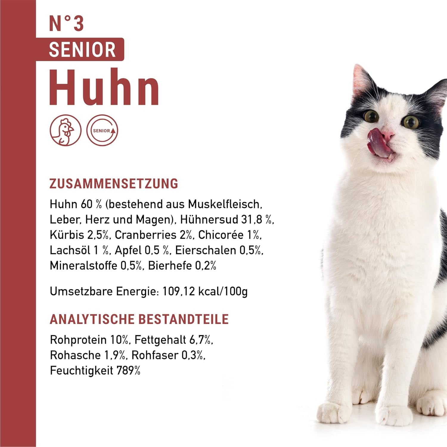 catz finefood Senior Collection Katzenfutter nass - Premium Nassfutter für Ihre Senior Katze - getreidefrei, ohne Zucker, hoher Fleischanteil, Witaminy i minerały (6 x 200g dawka)