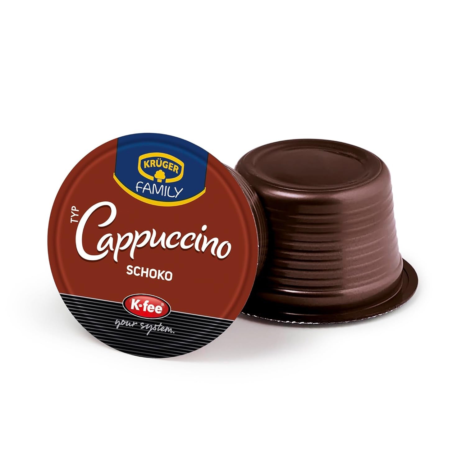KRÜGER Cappuccino Schoko Kawa w kapsułkach, kompatybilna z K-fee i ALDI EXPRESSI* Kapselmaschinen, aromatyzowana kawa rozpuszczalna, 96 kapsułek