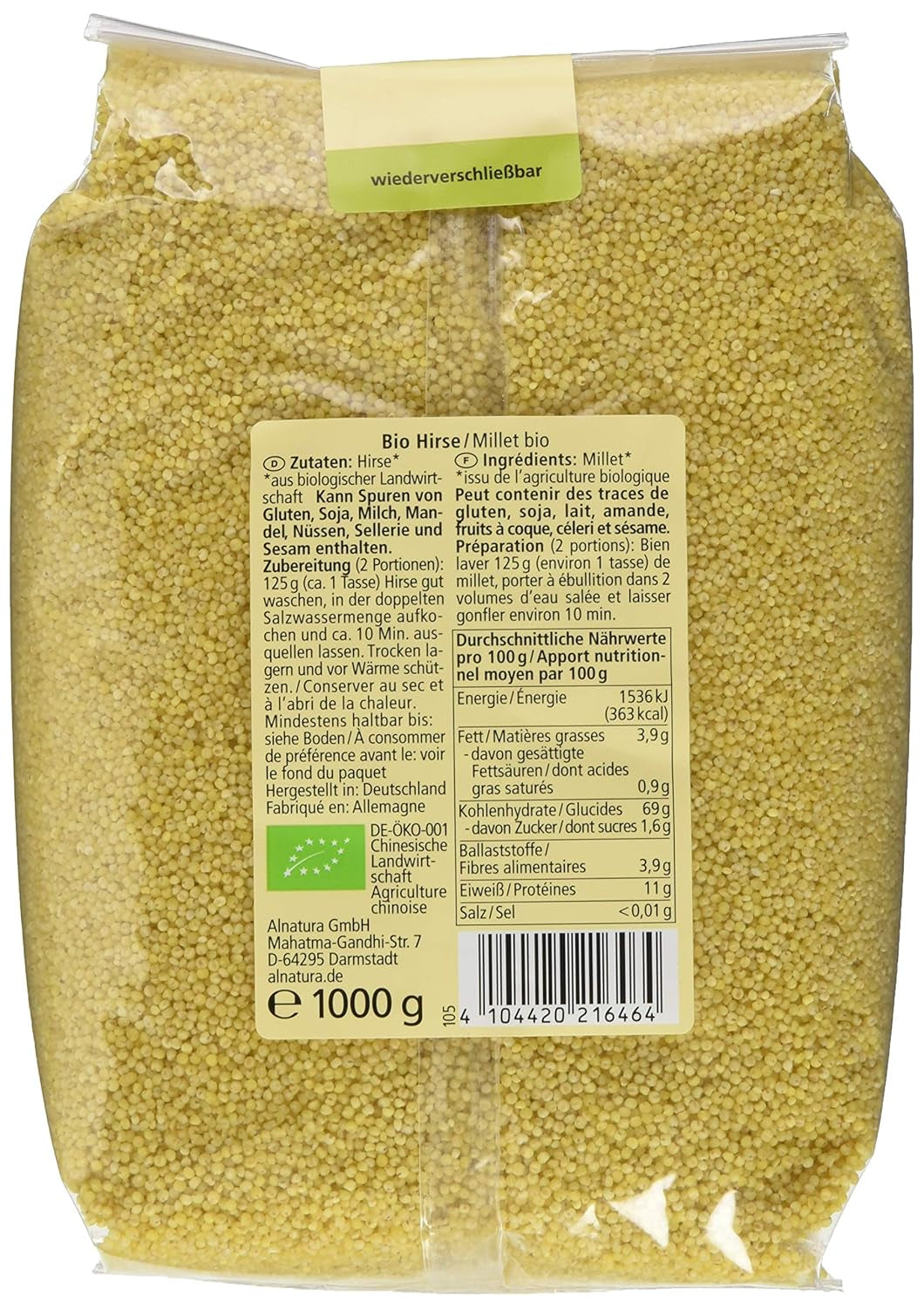 Opakowanie kaszy jaglanej całe 1kg