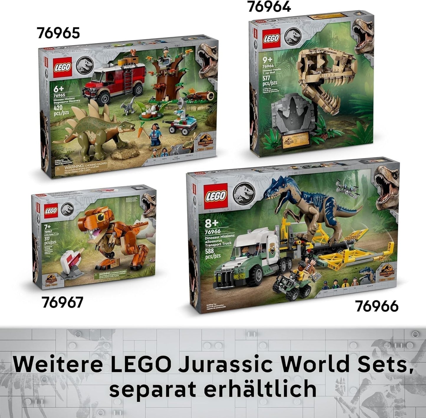 LEGO Jurassic World Skamieniałości dinozaurów: model czaszki Triceratopsa, zabawka dinozaura dla chłopców i dziewcząt od 9 lat, prezent dla dzieci i fanów Jurassic World 76969 Zestawy do budowania Besuche den LEGO-Store