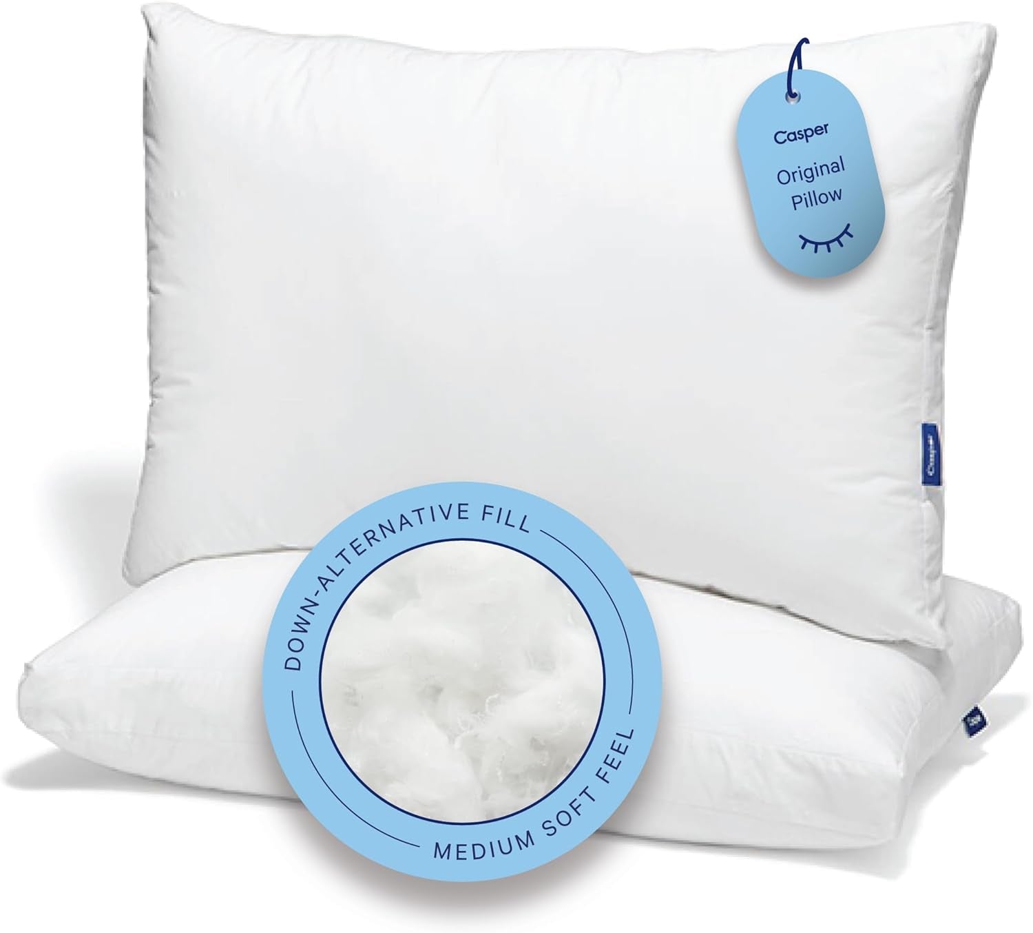 Casper Sleep Oryginalna poduszka do spania, king size, biała Poduszki Standard Naty Shop Standard 2 sztuki