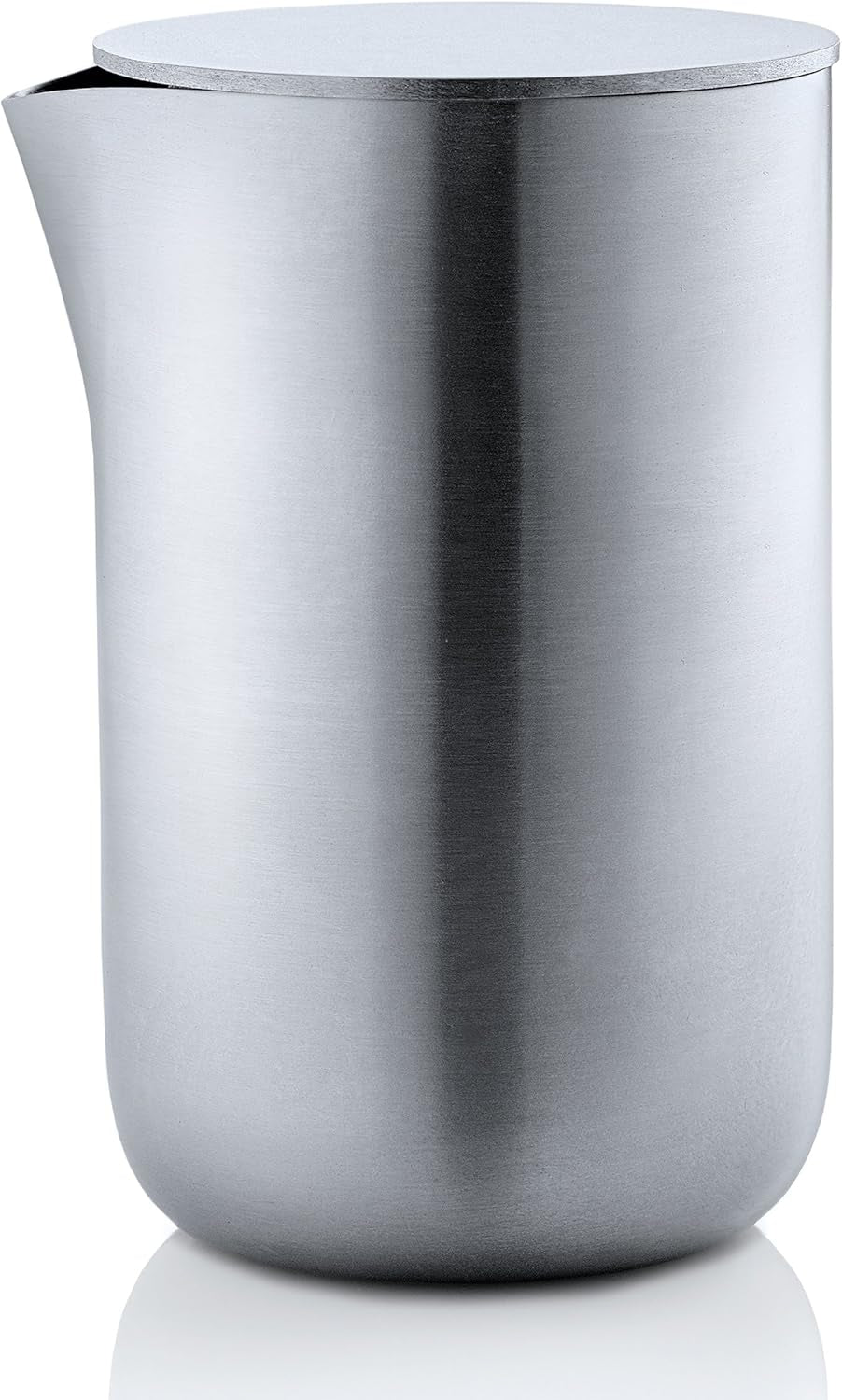 blomus -BASIC- Matowy ubijak ze stali nierdzewnej z pokrywką, pojemność 120 ml, elegancki kubek do mleka, można myć w zmywarce (wys./szer./wys.: 8,3 x 6,1 x 5,7 cm, stal nierdzewna, 63618)