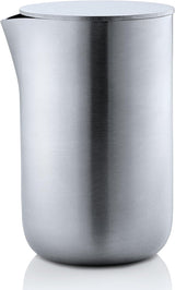 blomus -BASIC- Matowy ubijak ze stali nierdzewnej z pokrywką, pojemność 120 ml, elegancki kubek do mleka, można myć w zmywarce (wys./szer./wys.: 8,3 x 6,1 x 5,7 cm, stal nierdzewna, 63618)
