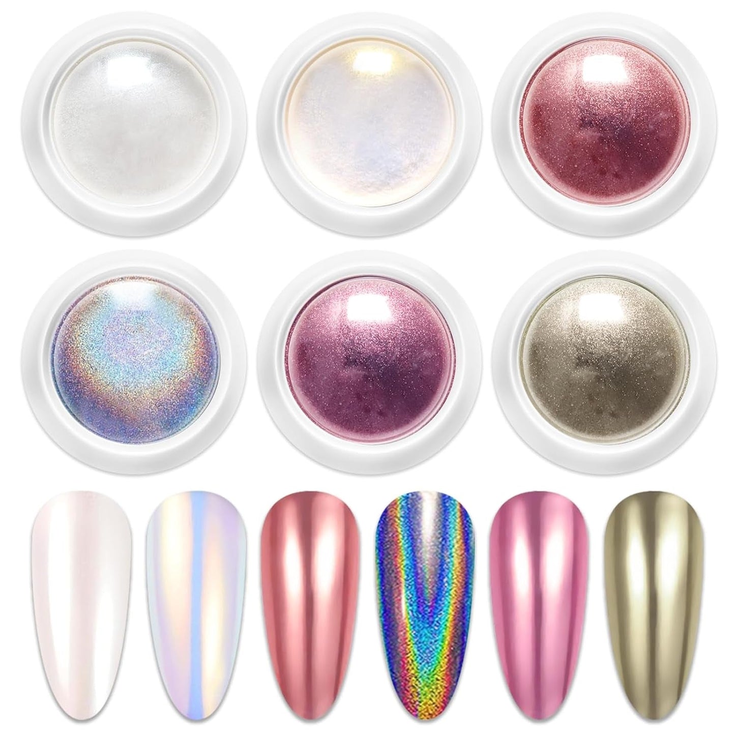 BISHENGYF Proszek do paznokci w kolorze różowego złotaNeue Upgrade Grosse Kapazitä Chrom PulverSuper-Spiegeleffekt Metall Mirror Chrome Powder – Neonowy szklisty efekt perłowy Brokat Nagelkunst Pulver Für DIY Salon