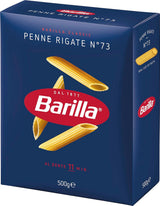 Makaron Barilla Klasyczny Penne Rigate Nr. 73 z wysokiej jakości pszenicy durum, zawsze al dente (1 x 500 g)