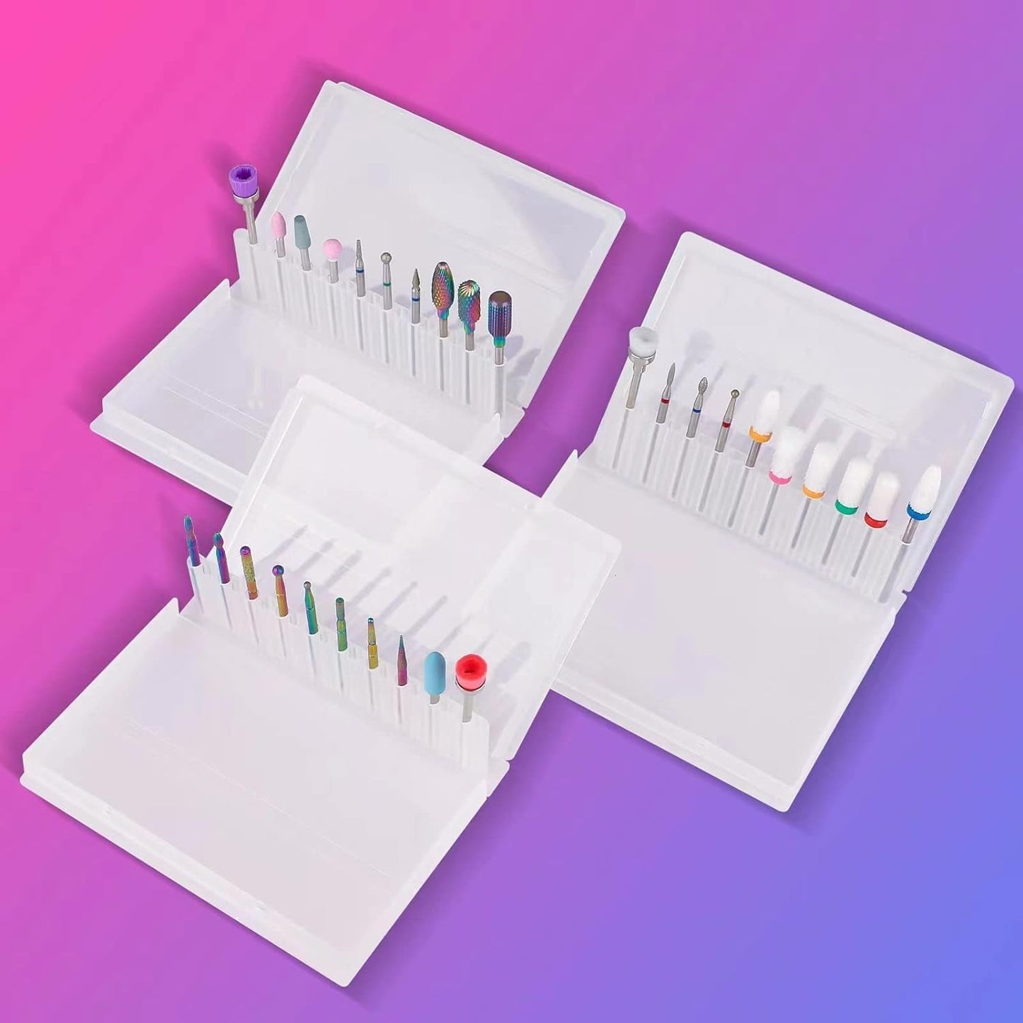 Bity Depvko 30 Stück Nagelfräser Aufsätze, 3/32'' Keramik Bohrer Für Nägel Acryl Diamant-Nagelhaut-Efile-Hartmetall-Retferner Für Zuhause Salon Gel, Maniküre Pediküre-Werkzeuge (Inklusive 3 Etueln)
