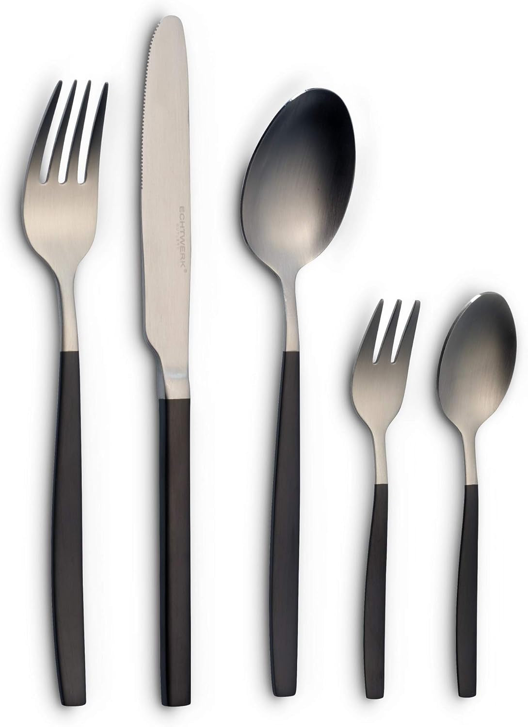 Zestaw sztućców Echtwerk Positano Due-Bronze, edycja czarna, sztuki 20, kuchnia dla 4 osób Naty Shop srebrny / czarny