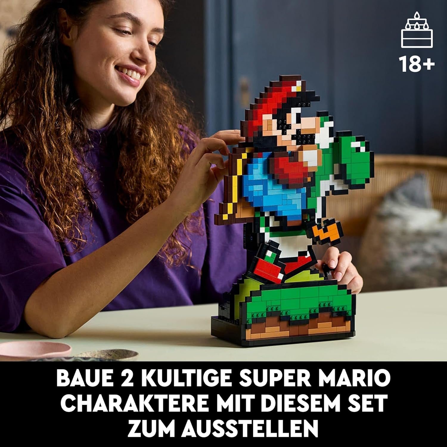 LEGO Super Mario World: zestaw kolekcjonerski Mario i Yoshi Nintendo, figurki Pixel, modele do składania i ekspozycji, dekoracje do domu i przedmioty kolekcjonerskie, zestawy modeli i prezenty dla dorosłych fanów 71438 Zestawy do budowania w sklepie LEGO