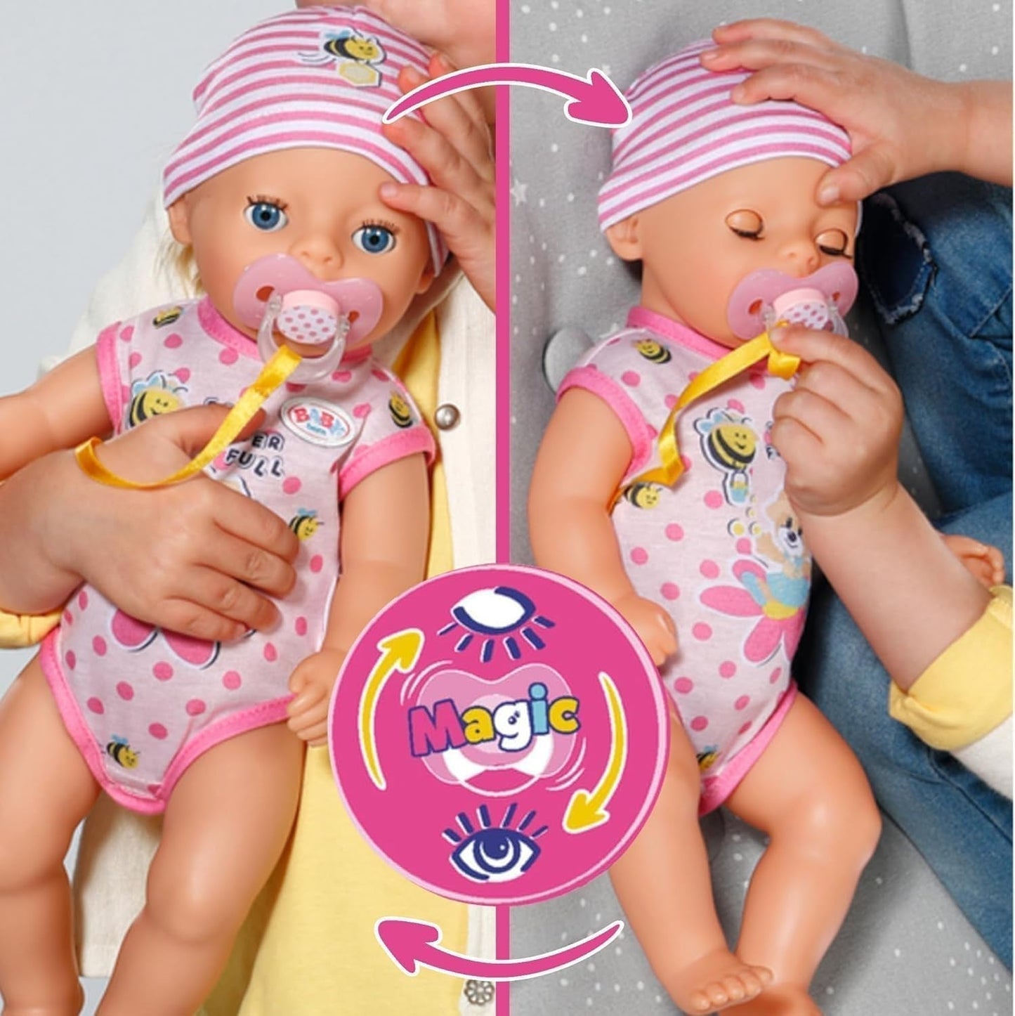 BABY Born Lena (dziewczynka) 36 cm, lalka z 7 funkcjami dla dzieci od 1 roku, działa bez baterii, duża lalka 36 cm, 834596 Zapf Creation, różowe lalki Naty Shop