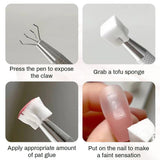 100 Stück Nail Art Schwamm Mit Metallgreifer, Gąbkowy aplikator w pędzelku, Sponge Nagel Pinsel, Maniküre Zubehör Für Nägel, Um Eine Varaudzen Von Gradient Nail Art Patterns Zu Ersetlen
