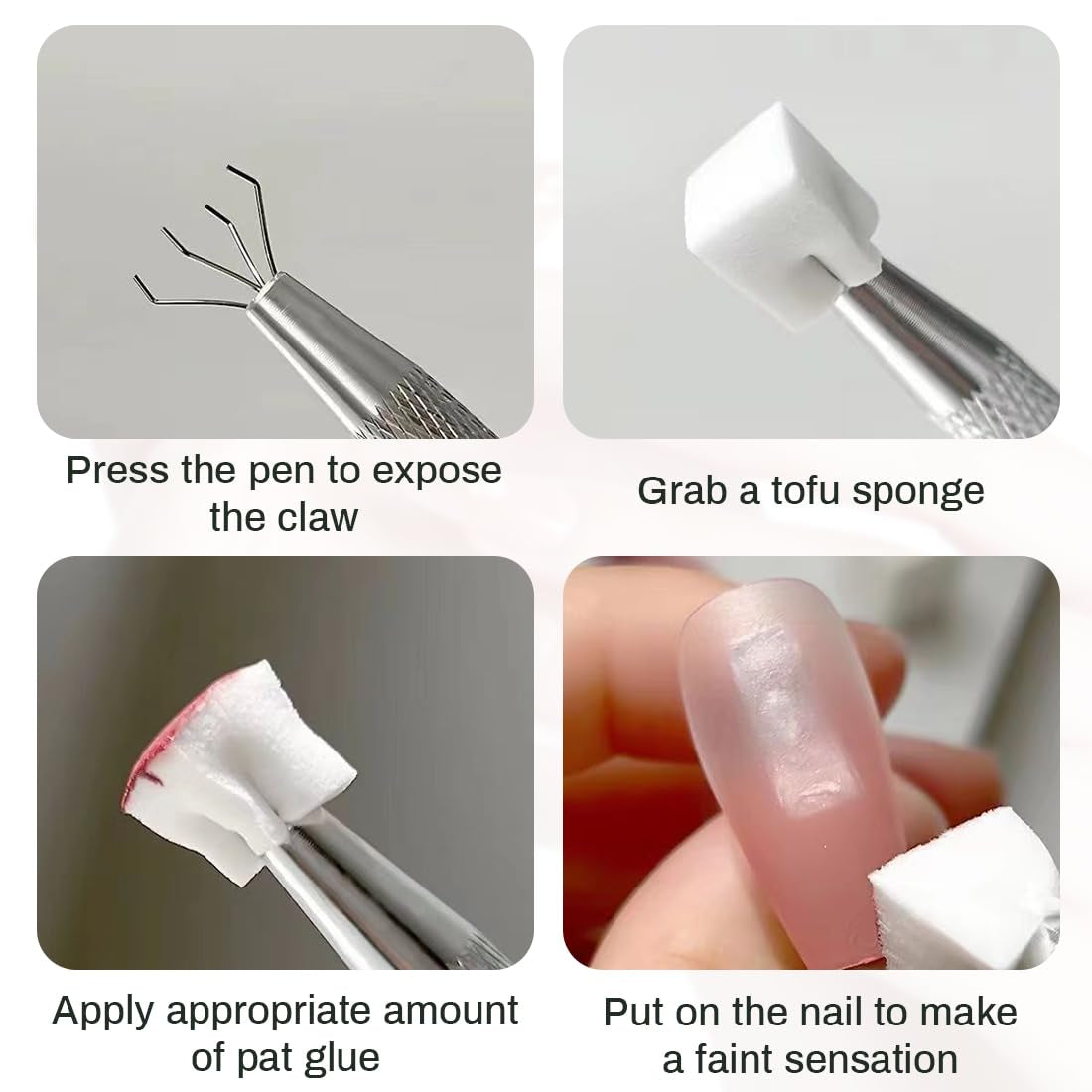 100 Stück Nail Art Schwamm Mit Metallgreifer, Gąbkowy aplikator w pędzelku, Sponge Nagel Pinsel, Maniküre Zubehör Für Nägel, Um Eine Varaudzen Von Gradient Nail Art Patterns Zu Ersetlen