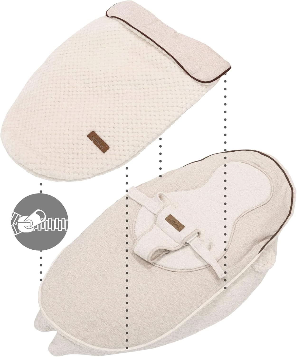 Wielofunkcyjna poduszka do karmienia 4 w 1, Soft Nova, beżowa, pojedyncza poduszka: 202 cm, fotel, 40 X 75 X 22 cm Akcesoria Żywność i karmienie piersią Sklep Bebe Naty