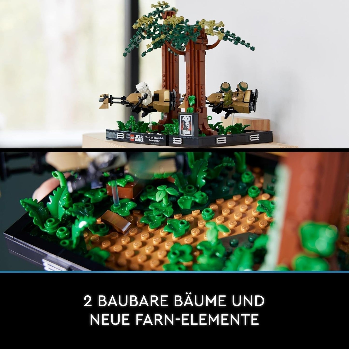 LEGO 75353 Star Wars Pościg na Endorze — zestaw dioramy, Powrót Jedi z Lukiem Skywalkerem, księżniczką Leią, żołnierzem zwiadowczym i ścigaczami, zestawy do budowania z okazji 40. rocznicy urodzin w sklepie LEGO