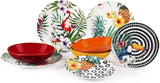 Zestaw talerzy Excelsa Tropical Chic, 18 sztuk, Porzellan, mehrfarbig