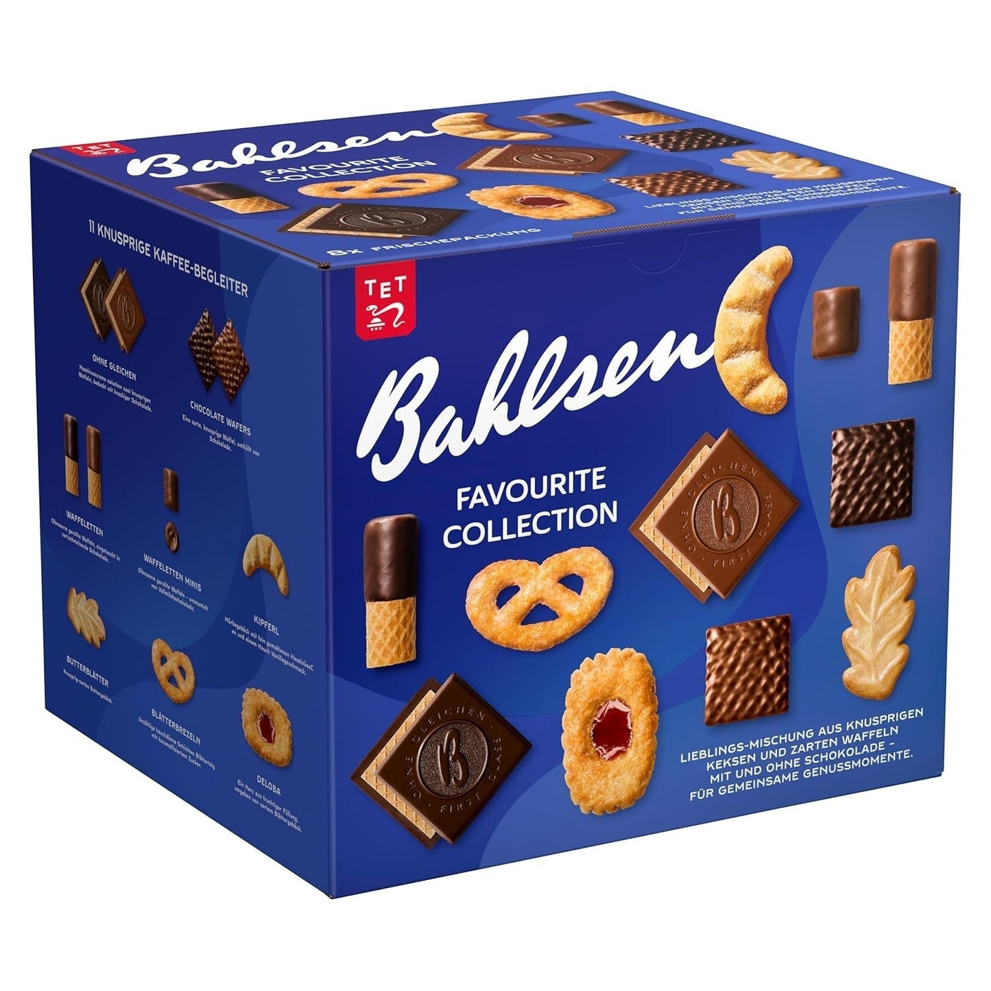 Bahlsen Favourite Collection XL 1 opakowanie chrupiącego ciasta i wafli z mleczną i ciemną czekoladą (8 x 227 g/ 1816 g)