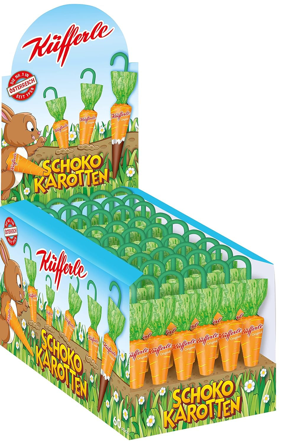 Küfferle, Marchewki w oryginalnej czekoladzie 810 g 60 szt., Czekolada mleczna, 1 szt.