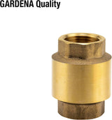 Zawór pośredni z mosiądzu Gardena: Zawór jednokierunkowy z litego mosiądzu, gwint 42 mm (G 1 1/4 cala) do podłączenia do pomp (7232-20)