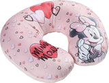 Tataway w Viaggio SI rośnie - poduszka podróżna Disney Minnie Mouse | Miękki aksamitny materiał | Można prać ręcznie w 30° | Wypełnienie mikroperłami | Fotelik dziecięcy odpowiedni od 3 lat, różowy, jeden rozmiar, aksamitny Poduszki podróżne Naty Shop