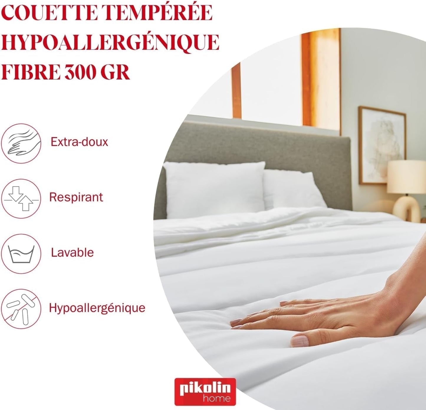 Pikolin Home - Konfigurowalne prześcieradło ze 100% bawełny, oddychające, trwałe i odporne Kołdry i kołdry Naty Shop
