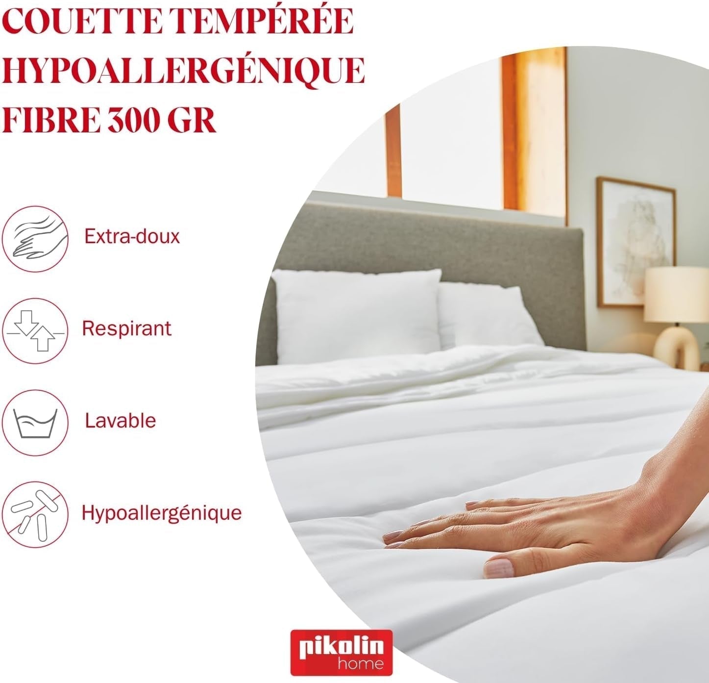 Pikolin Home - Konfigurowalne prześcieradło ze 100% bawełny, oddychające, trwałe i odporne Kołdry i kołdry Naty Shop