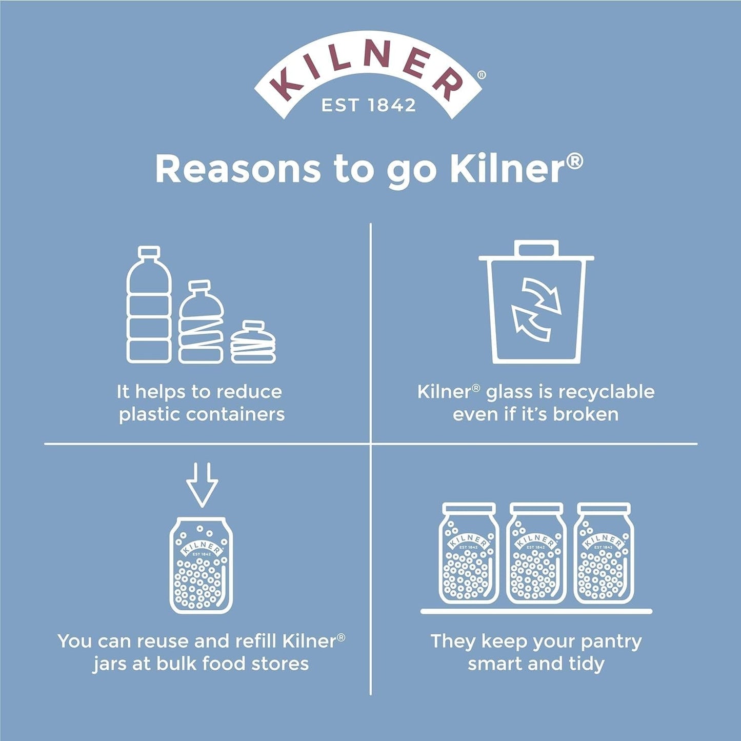 Kilner słoik śniadaniowy z łyżeczką / 350 ml, Ø 9,5 cm / 5 sztuk | Kubek do musli na wynos / nietoksyczny / szklany pojemnik z pokrywką na musli, owsiankę i jogurt / pojemnik na płatki owsiane Naty Shop Pudełka do przechowywania żywności